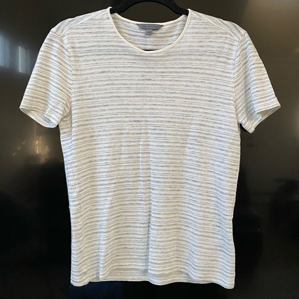 John Varvatos Women’s Stripped Short Sleeves Tee, Size S